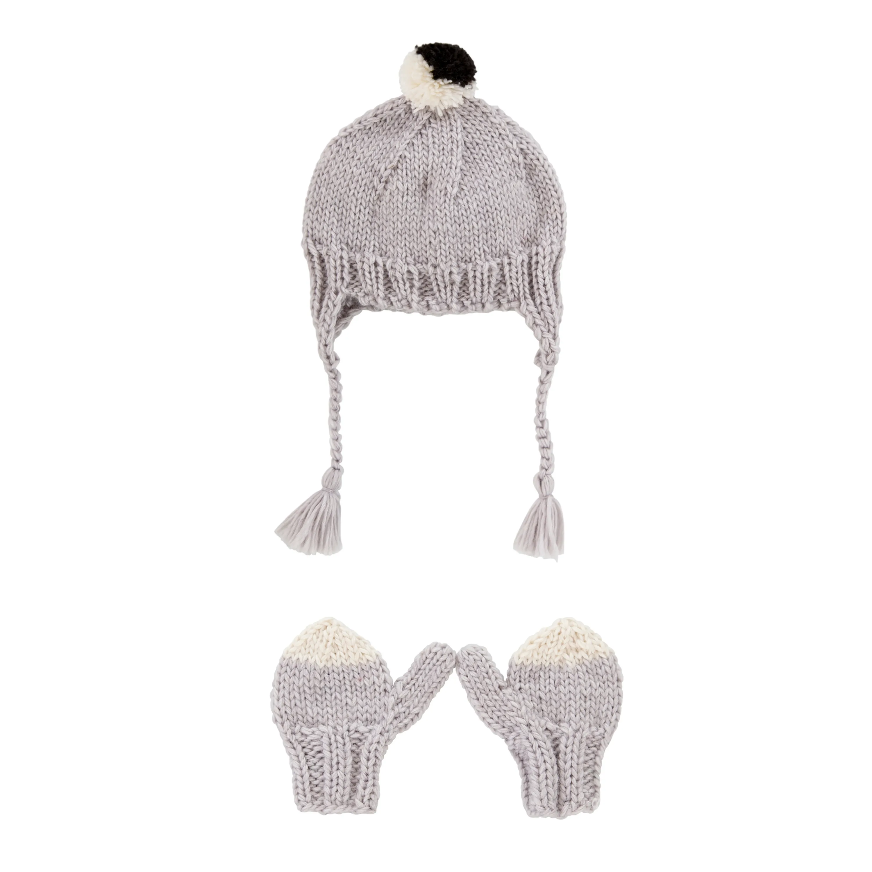 Sunrise Beanie & Mitten Set Grey