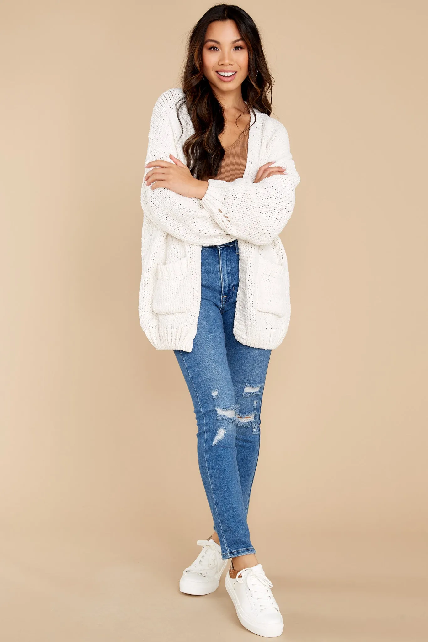 The Right Moment Ivory Cardigan