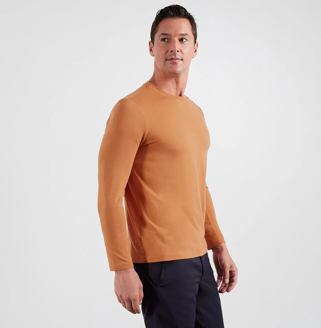 Threshold Crew Neck Long Sleeve T-Shirt Slim Fit - Rustic Orange