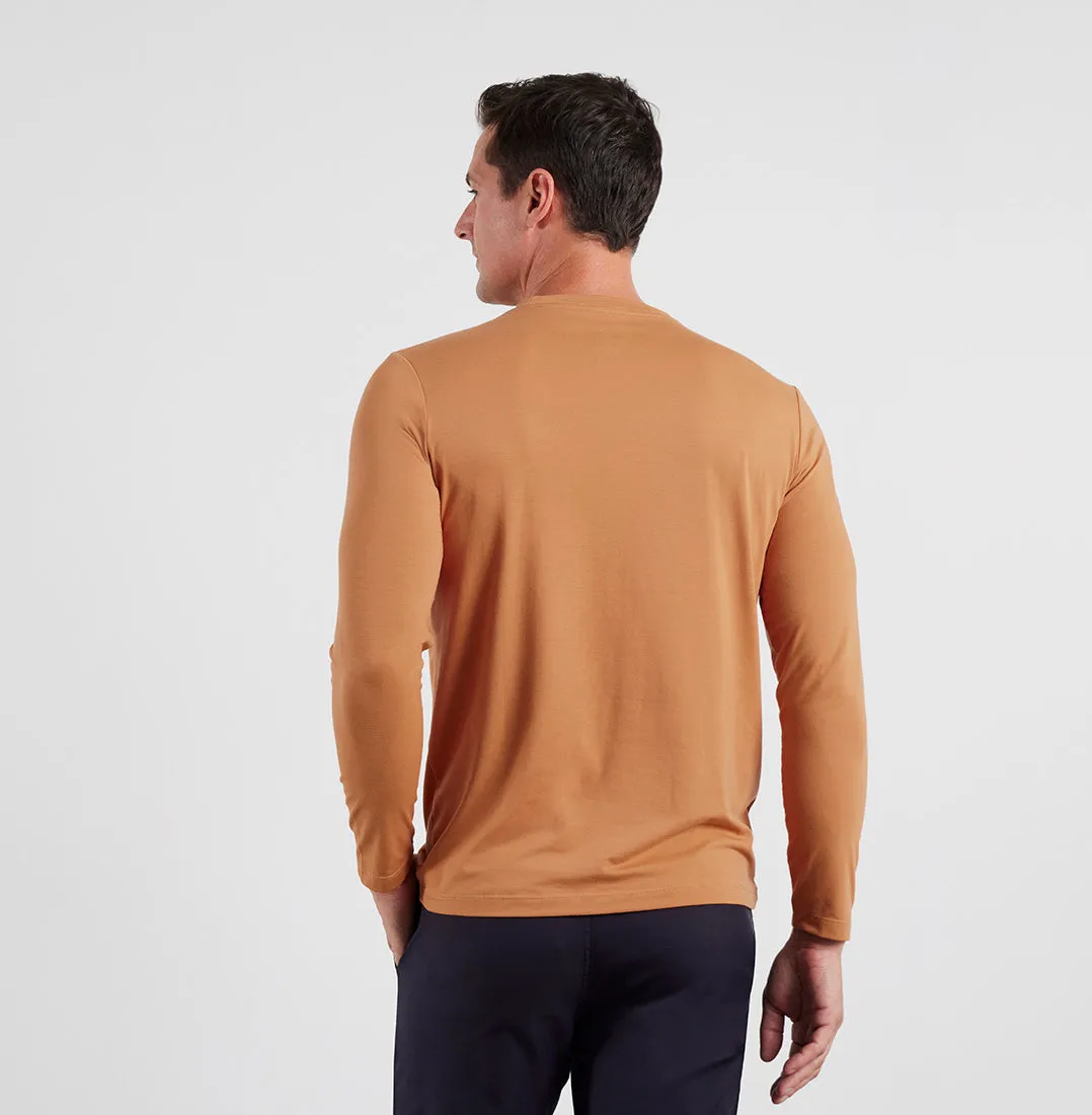 Threshold Crew Neck Long Sleeve T-Shirt Slim Fit - Rustic Orange