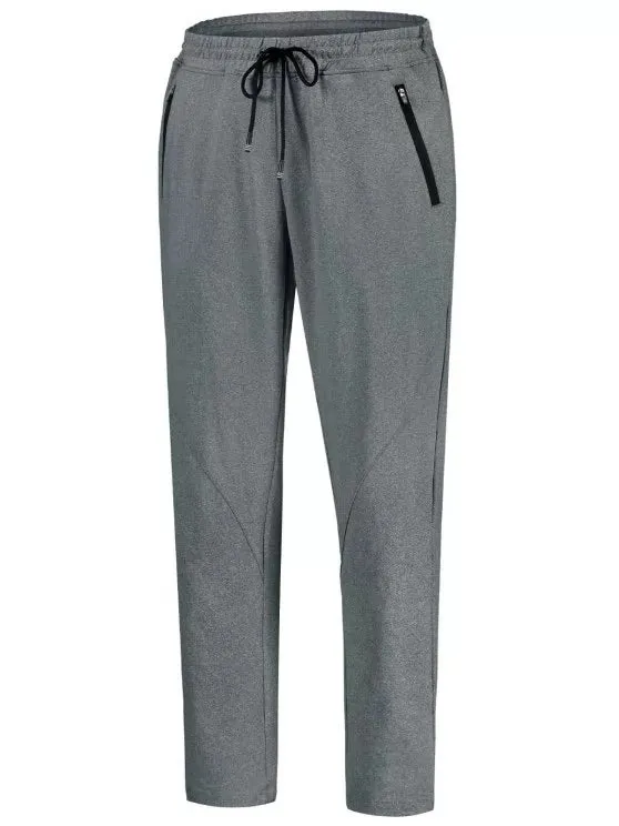 Trendy Drawstring Sweatpants with Zip Pocket