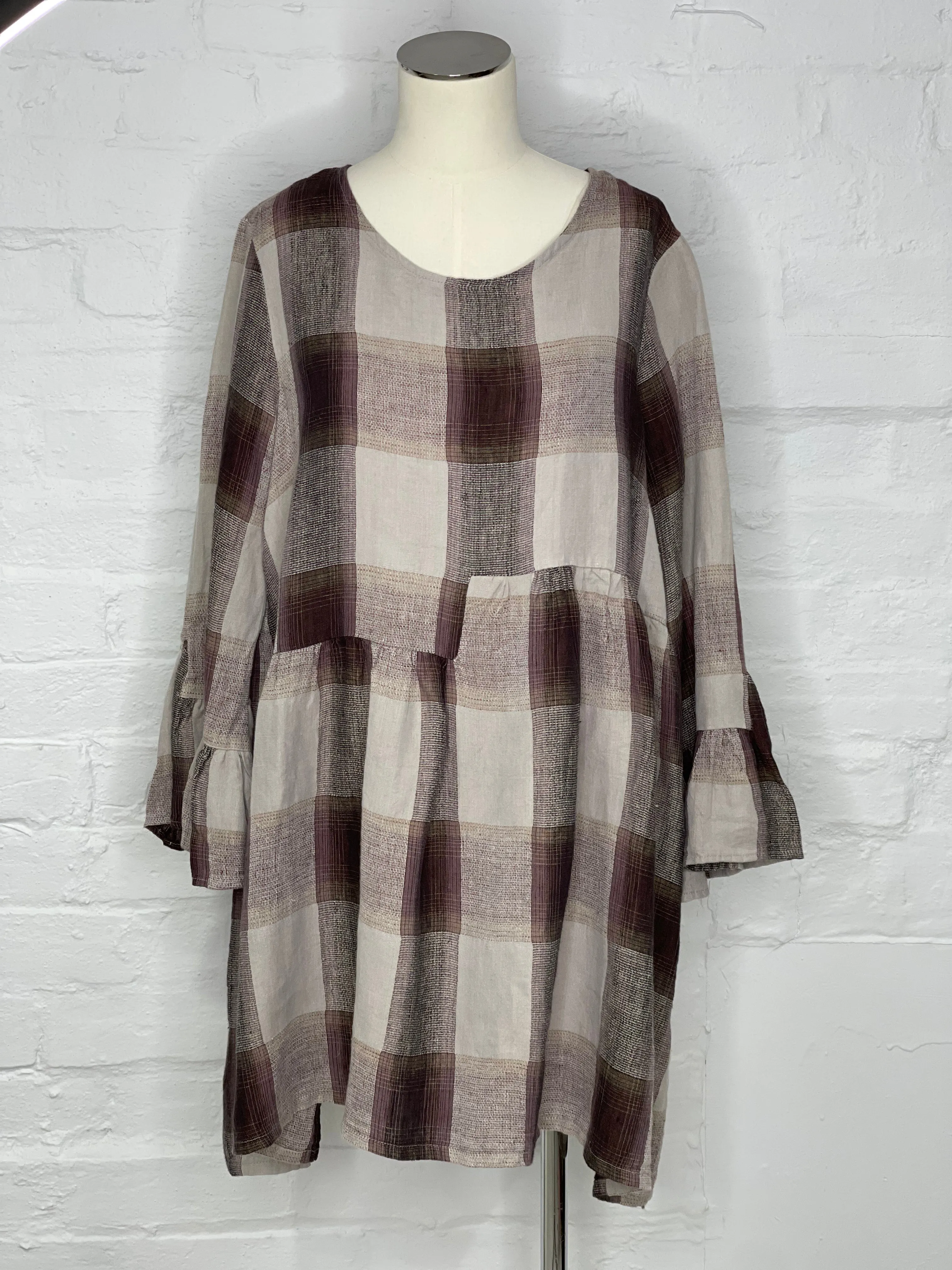 Tunic Top in Plum Check