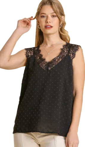 Umgee Polkadot Lace Tank