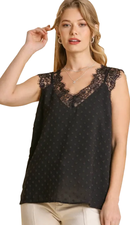 Umgee Polkadot Lace Tank