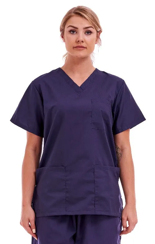 Unisex Medical Hospital Scrub Top | XS to 3XL | Navy Blue