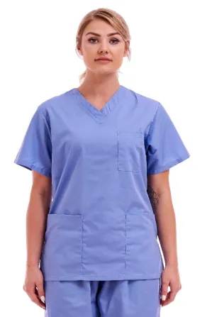 Unisex Smart Scrub Tunic Nurse Uniform Blue | Size S to XXL | Hospital Blue