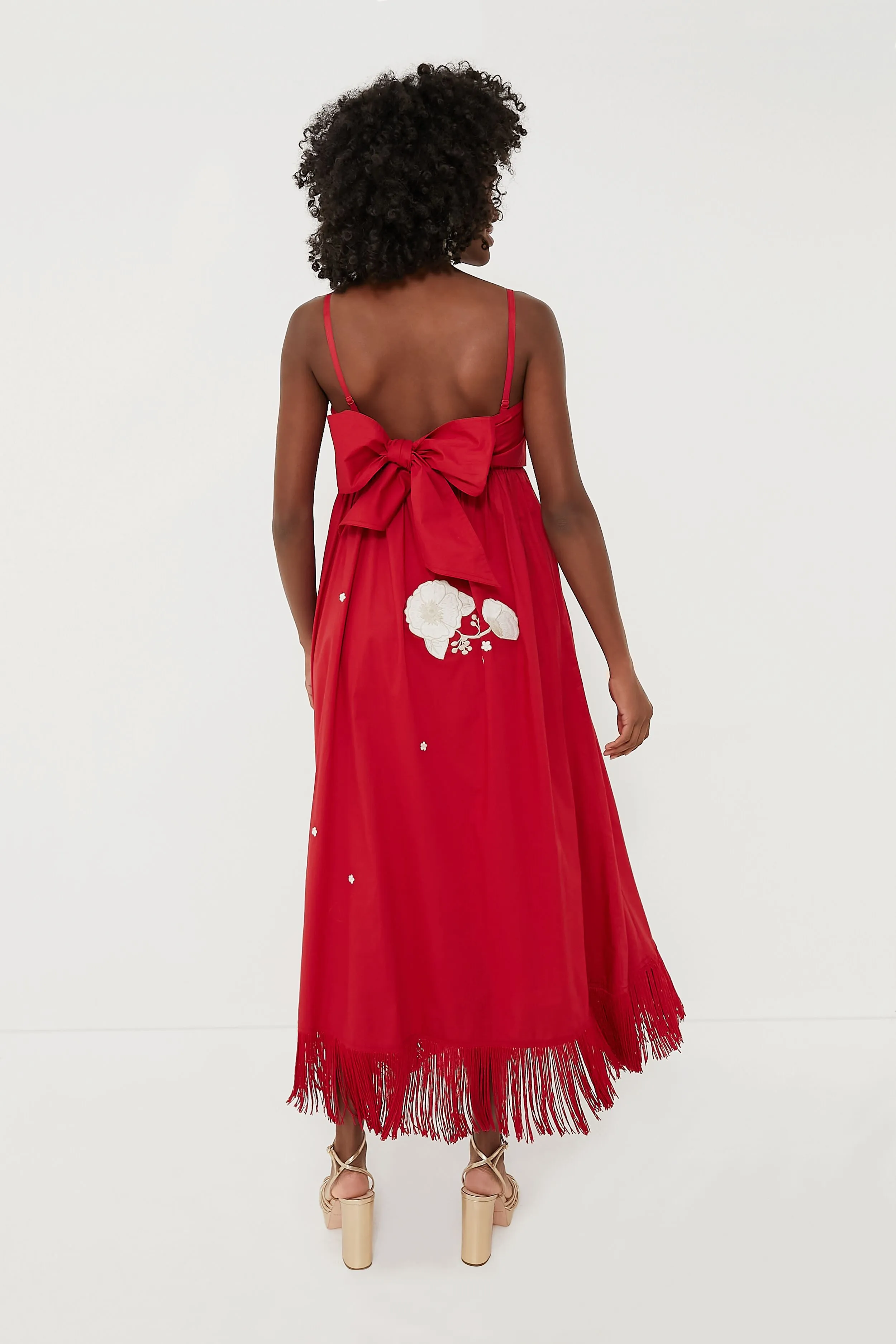 Venetian Red with Embroidery Gavin Midi Dress