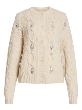 VICECILIA Knit Cardigan - Super Light Natural Melan