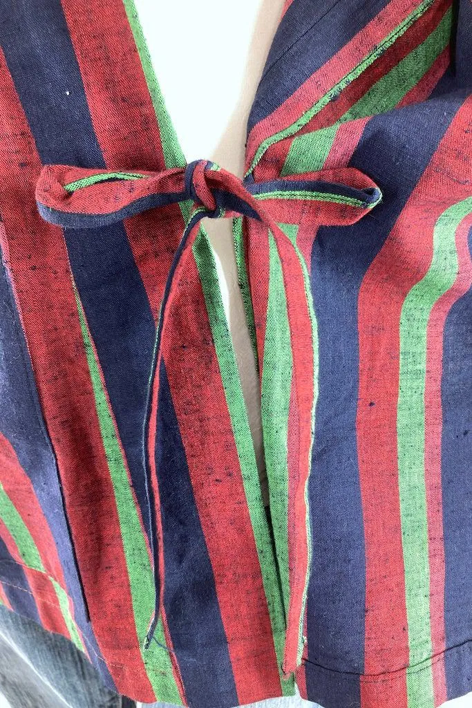 Vintage Striped Cotton Kimono Cardigan