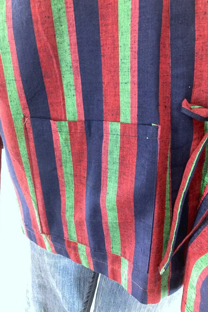 Vintage Striped Cotton Kimono Cardigan