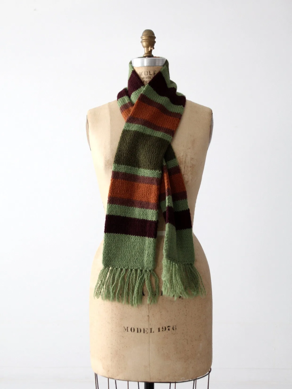 vintage striped knit scarf