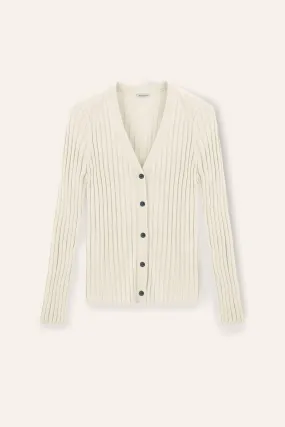 WENDY 2.0 merino wool slim-fit cardigan (White)