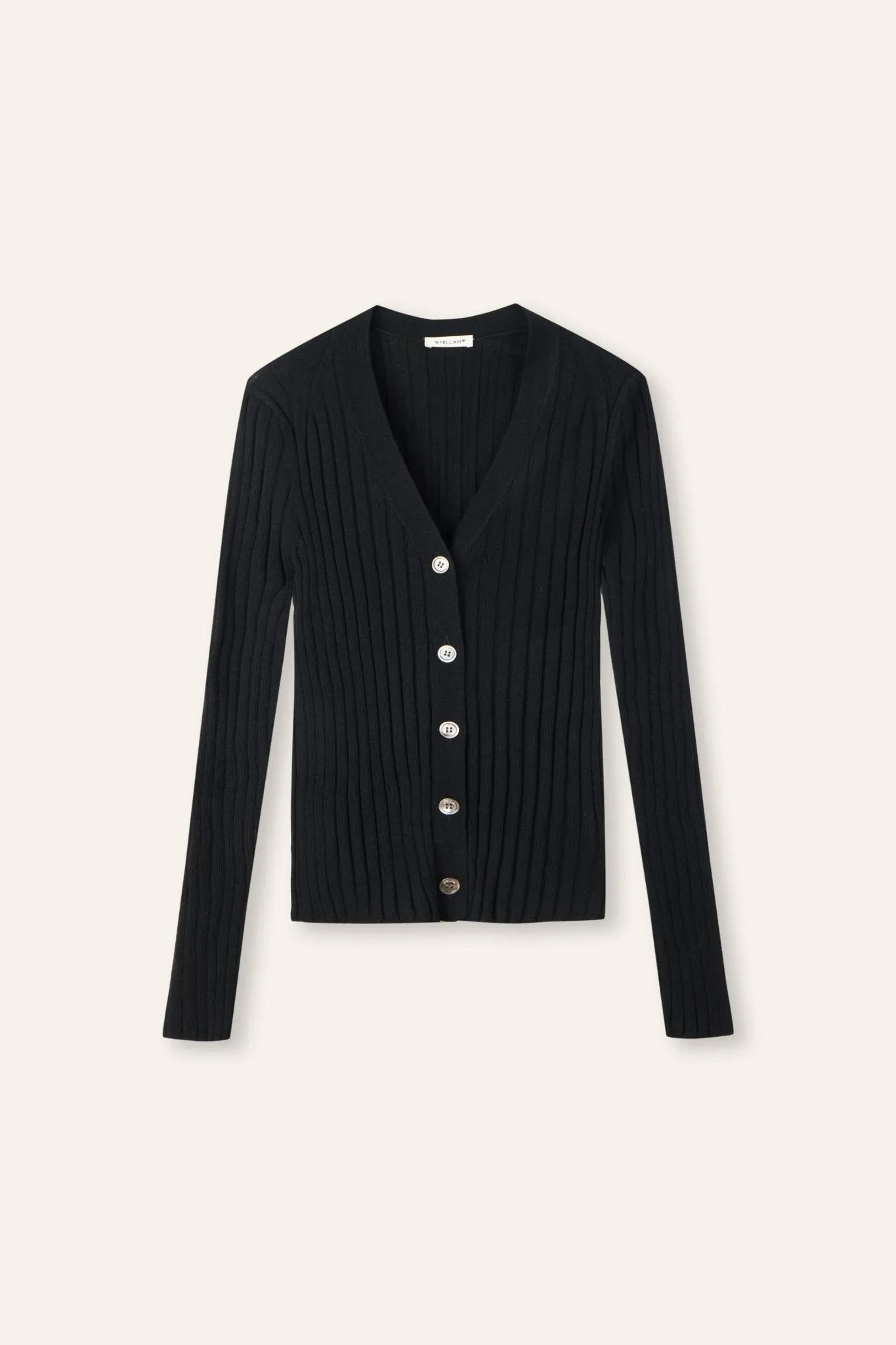 WENDY merino wool slim-fit cardigan (Black)