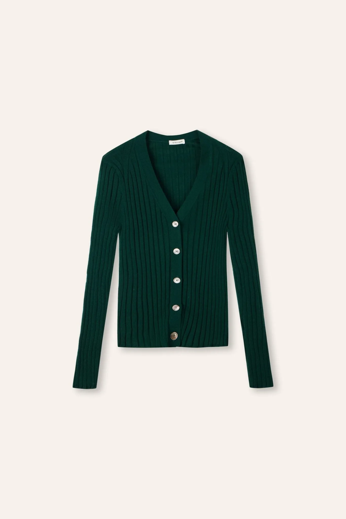 WENDY merino wool slim-fit cardigan (Dark green)