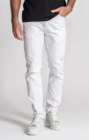 White Straight-Leg Jeans