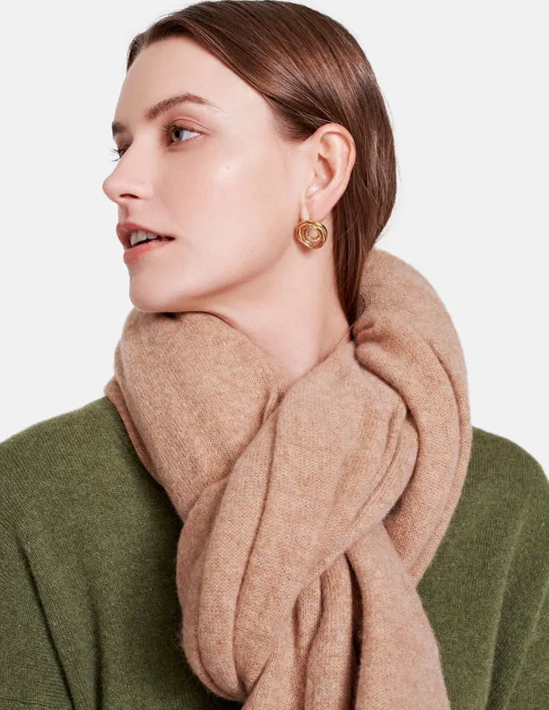 White   Warren - Cashmere Travel Wrap in Camel Heather