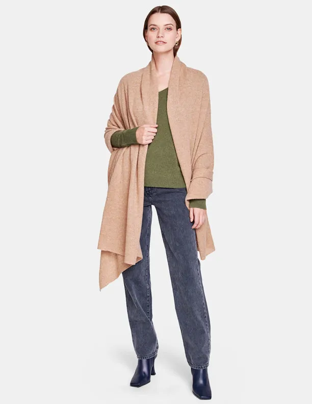 White   Warren - Cashmere Travel Wrap in Camel Heather