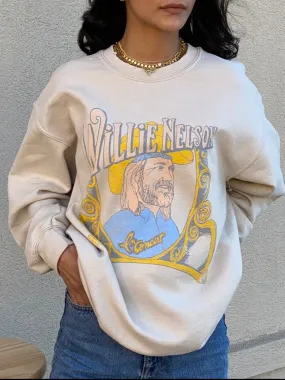 Willie Nelson In Concert Thrifted Sweatshirt