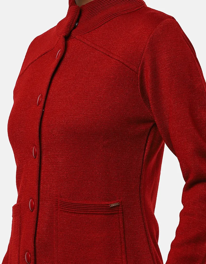 Women Woolen Ban Neck With Front Pocket