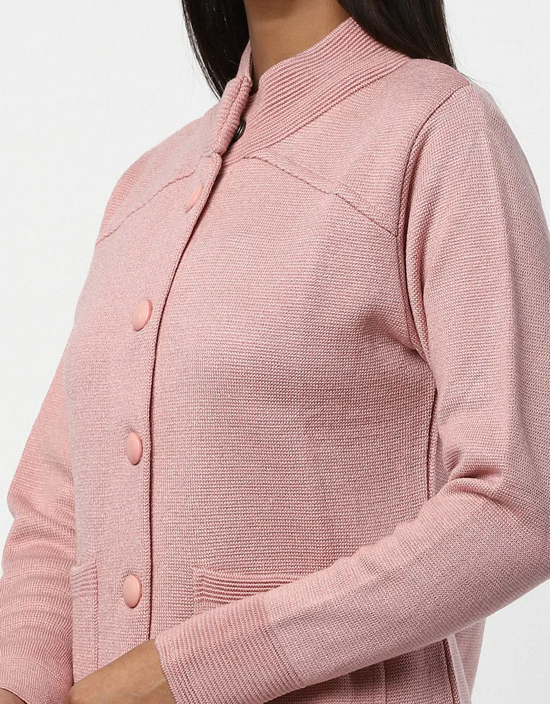 Women Woolen Ban Neck With Front Pocket