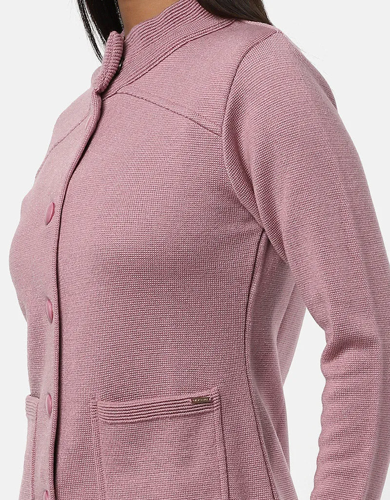 Women Woolen Ban Neck With Front Pocket