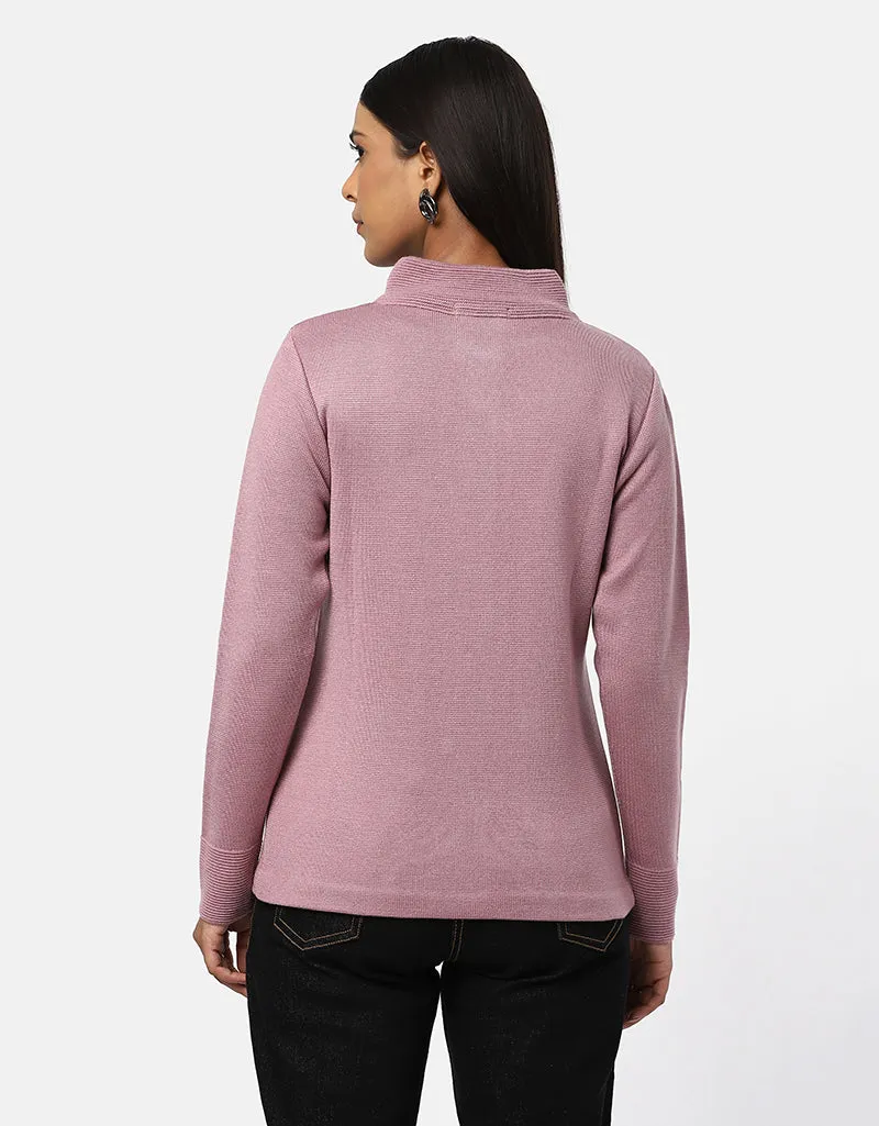 Women Woolen Ban Neck With Front Pocket