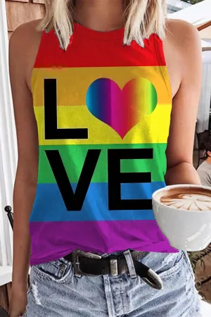 Women's LGBT Rainbow Love Art Tank Top