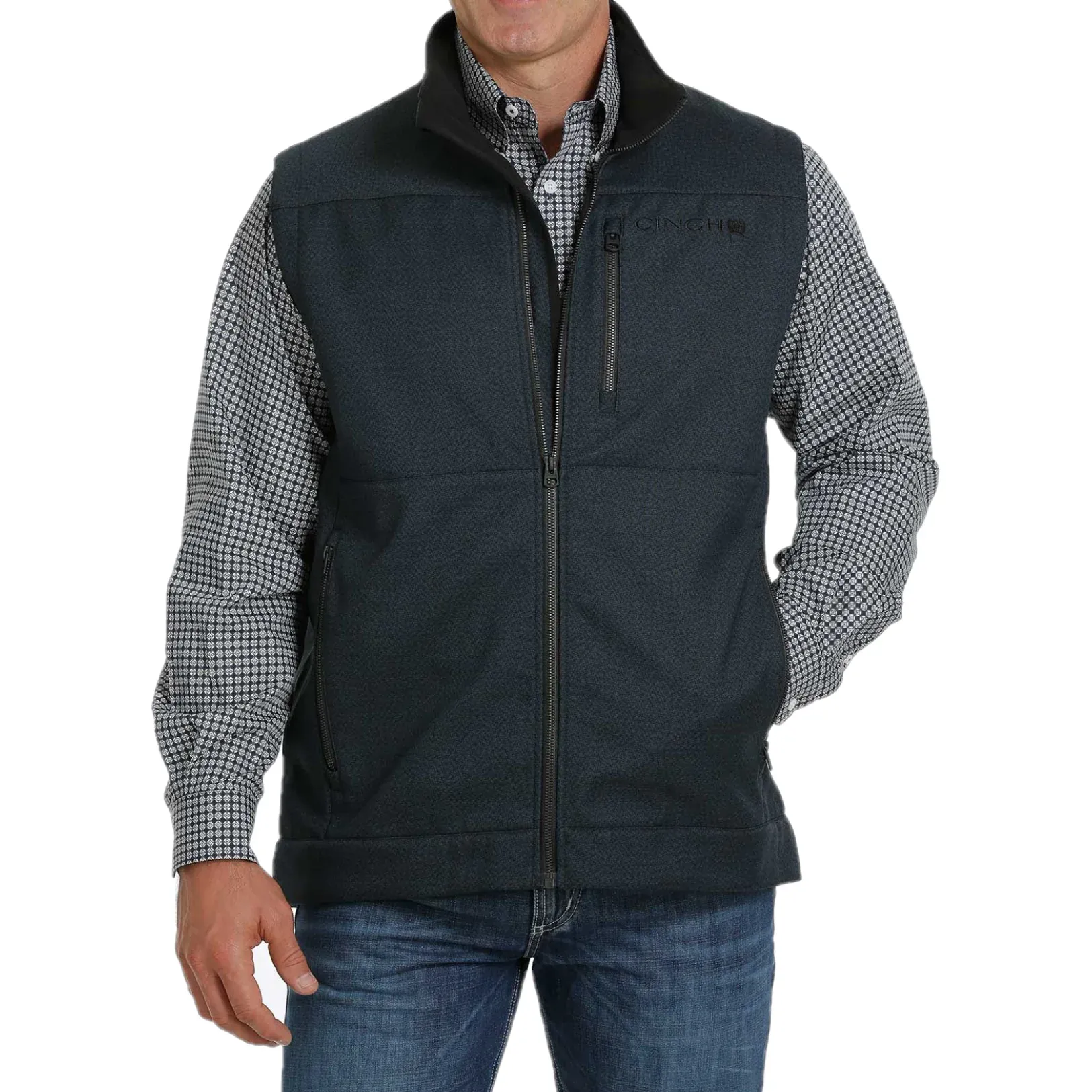 Wrangler Cinch Men's Bonded Navy Textured Vest