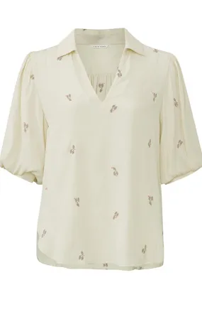 YAYA Birch Sand Short Sleeve Tunic Top