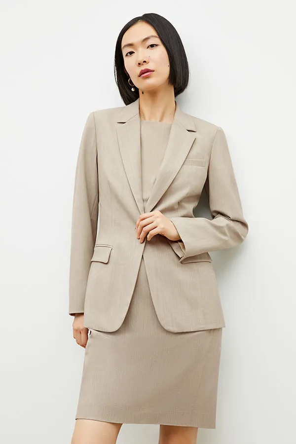 Yiyan Blazer - Wool Twill :: Natural Melange