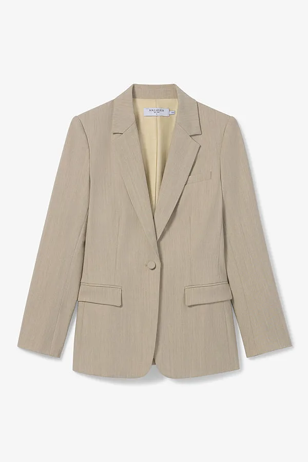 Yiyan Blazer - Wool Twill :: Natural Melange