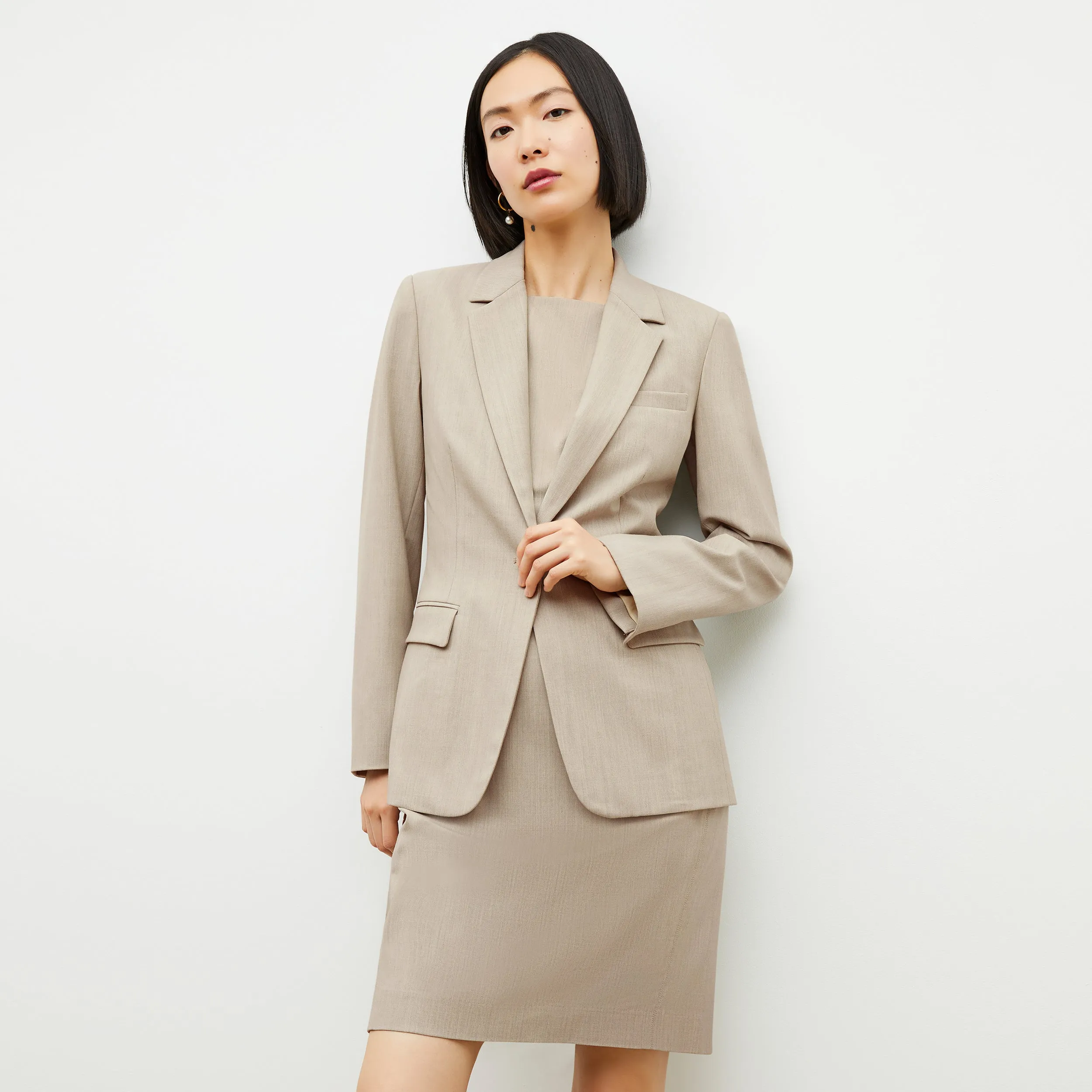 Yiyan Blazer - Wool Twill :: Natural Melange