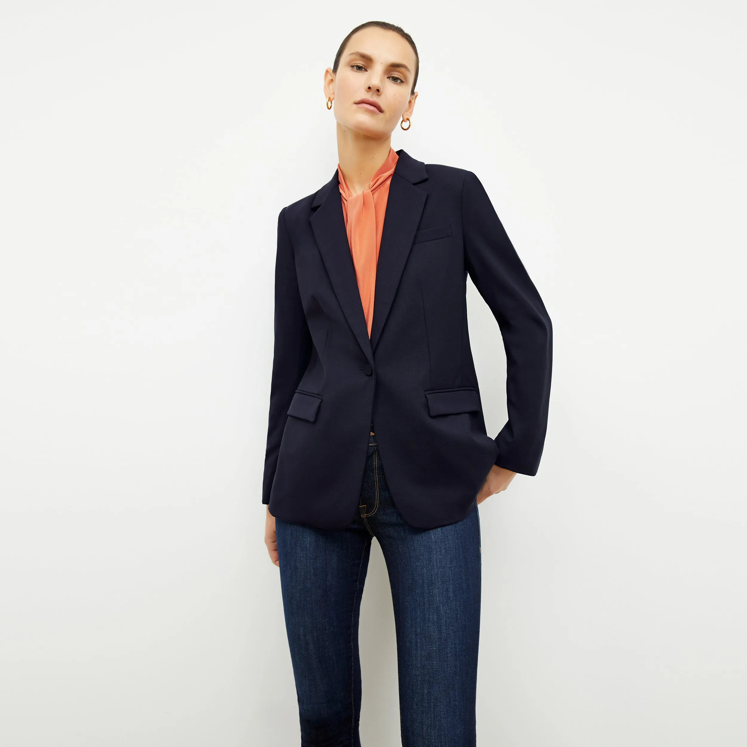 Yiyan Classic Blazer - Wool Twill :: Dark Navy