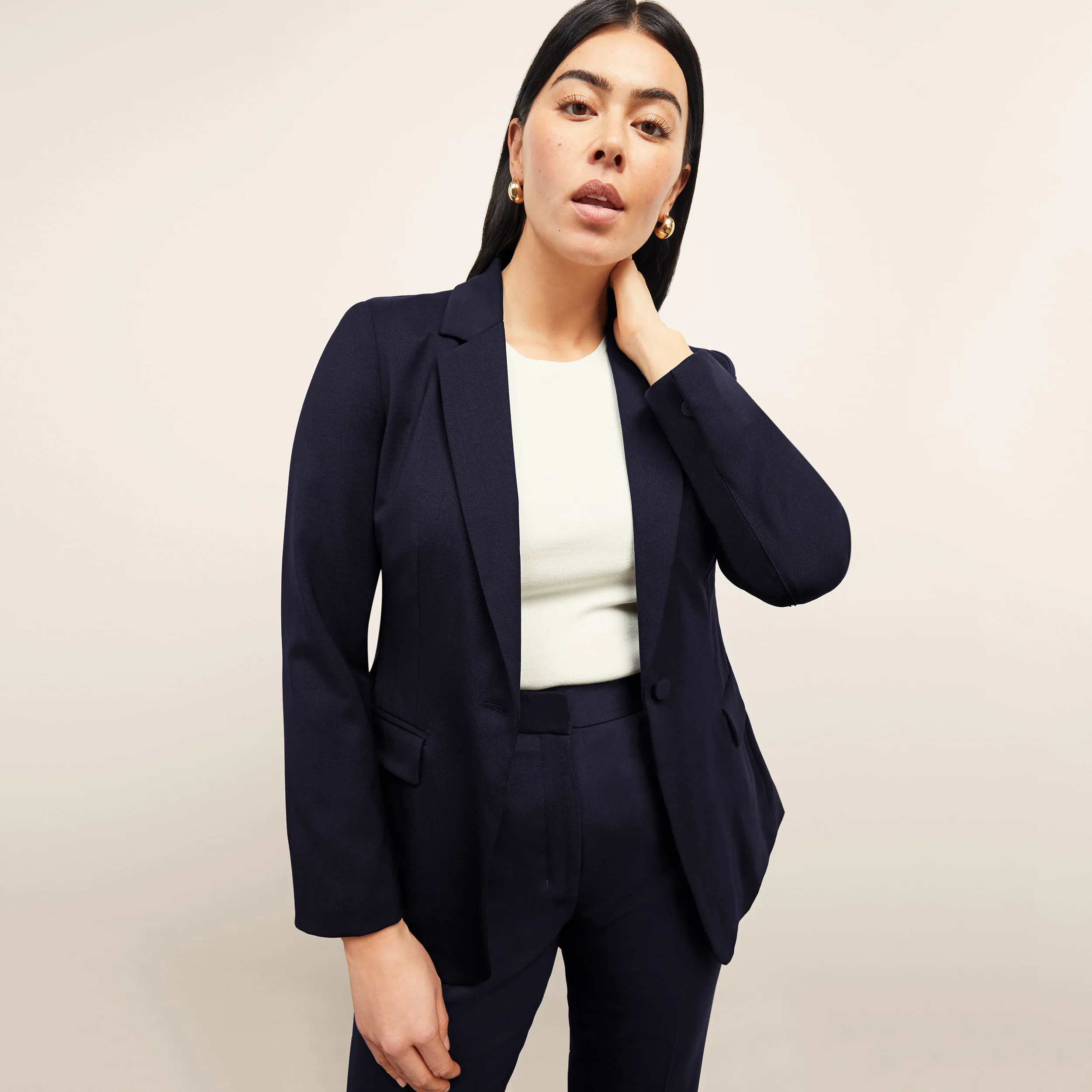 Yiyan Classic Blazer - Wool Twill :: Dark Navy