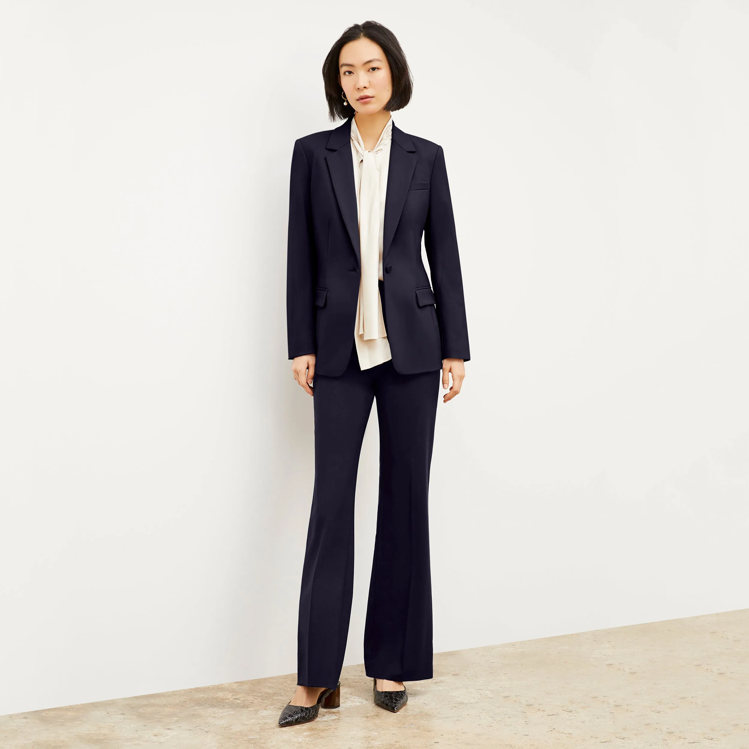 Yiyan Classic Blazer - Wool Twill :: Dark Navy