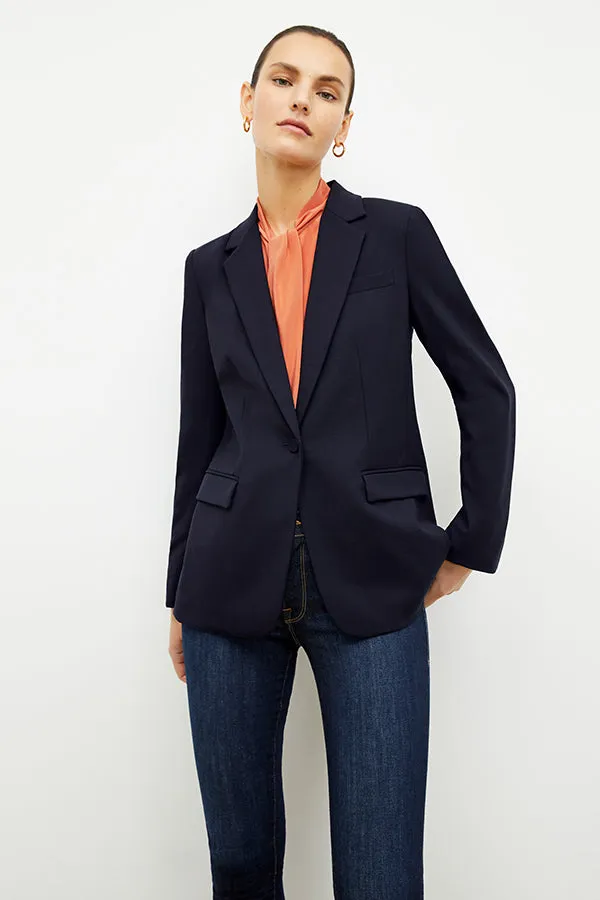 Yiyan Classic Blazer - Wool Twill :: Dark Navy